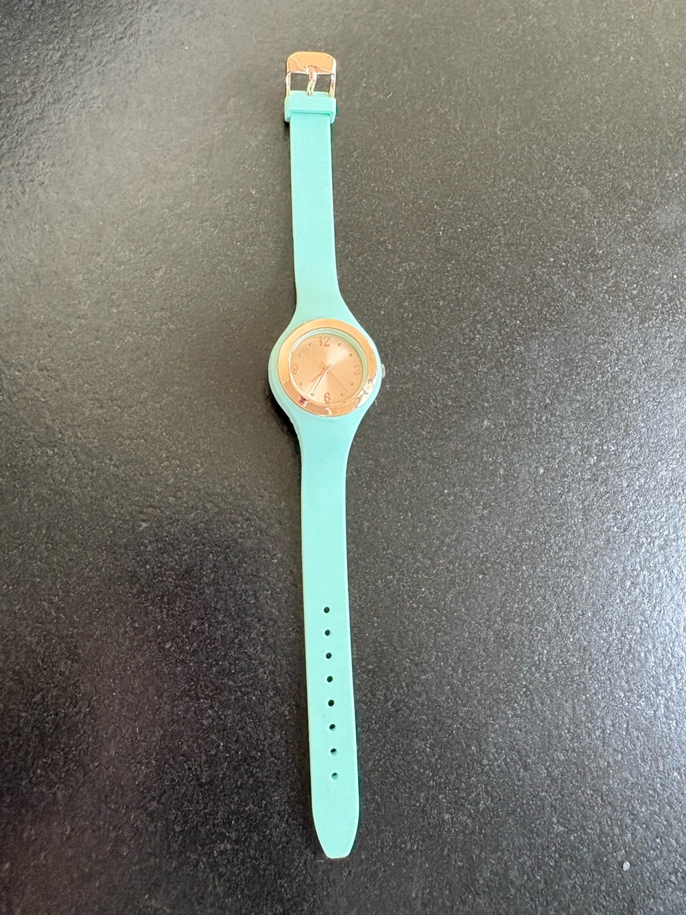 Mint green and rose gold silicone and stainless steel watch No brand Unworn